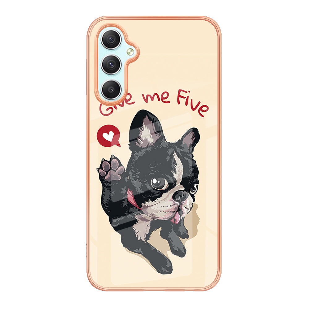 YB IMD Series-19 Style D Phone Case for Samsung Galaxy A24 4G Electroplating 2.0mm TPU Pattern IMD Cover