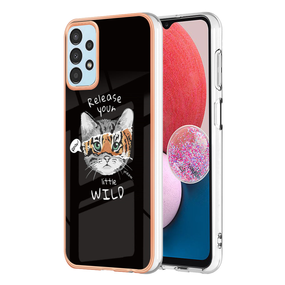 YB IMD Series-19 Style D TPU Case for Samsung Galaxy A32 5G M32 5G Electroplating Pattern IMD 2.0mm Protective Phone Cover