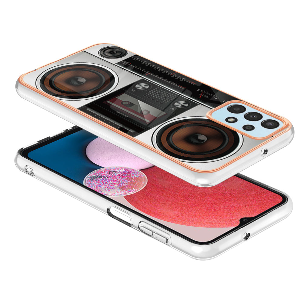 YB IMD Series-19 Style D TPU Case for Samsung Galaxy A32 5G M32 5G Electroplating Pattern IMD 2.0mm Protective Phone Cover