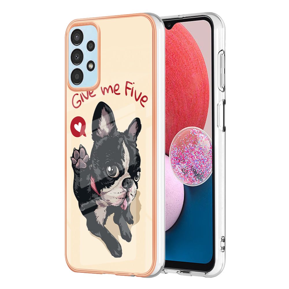 YB IMD Series-19 Style D for Samsung Galaxy A53 5G Anti-scratch 2.0mm Electroplating IMD Pattern Printing Cover TPU Phone Case