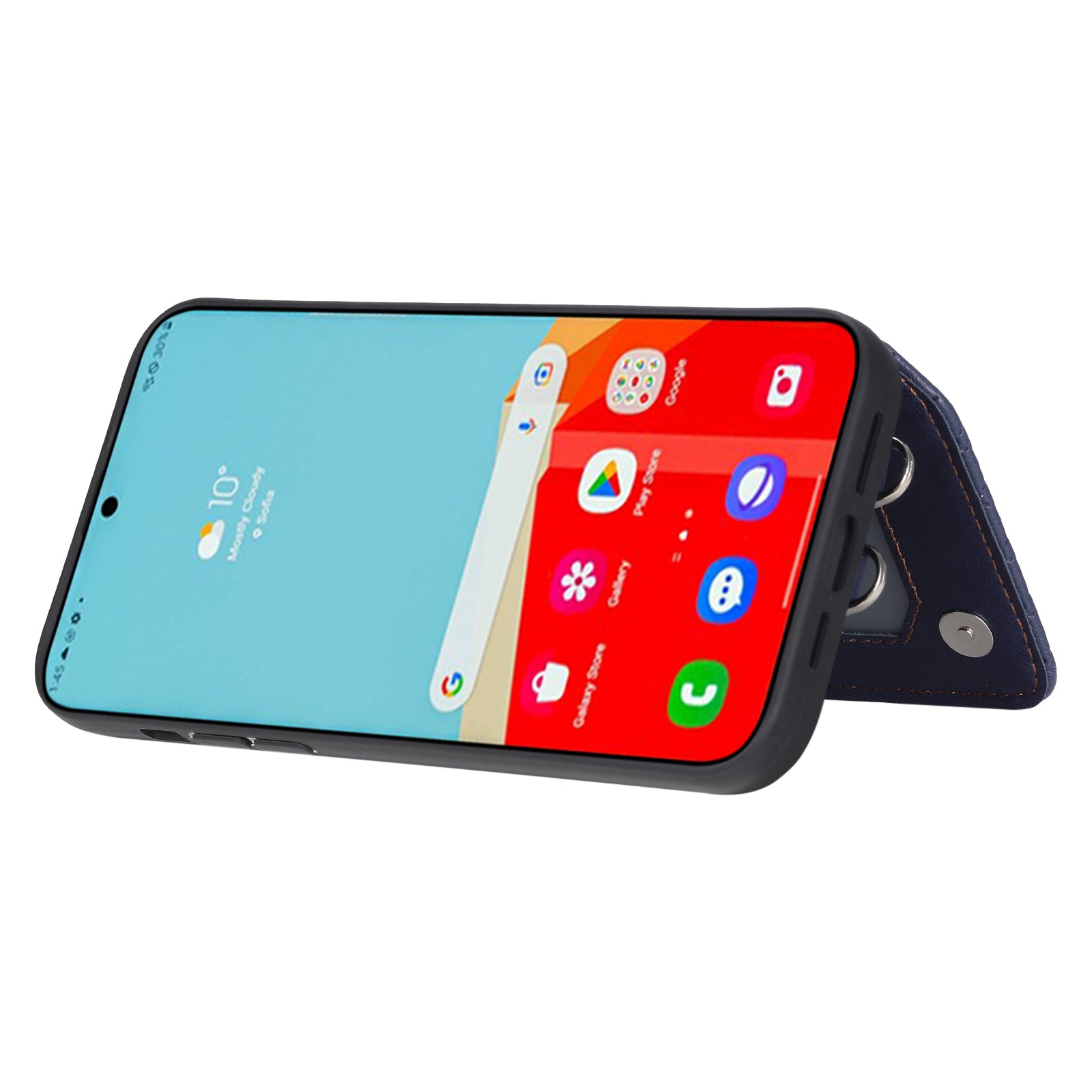 Style 008 For Samsung Galaxy S22 Ultra 5G Shockproof Case Rhombus Imprinted RFID Blocking PU TPU Phone Cover with Straps