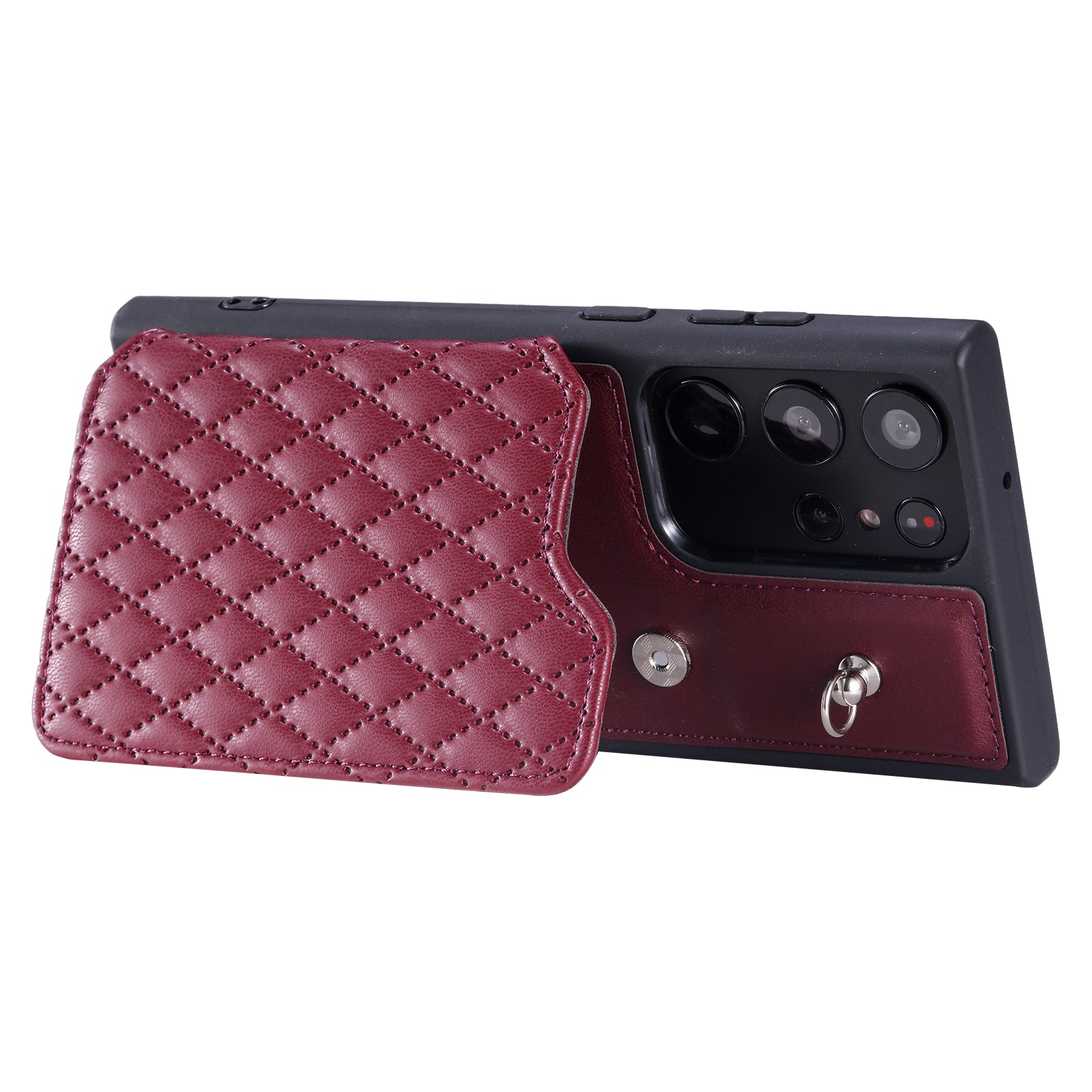 Style 008 For Samsung Galaxy S22 Ultra 5G RFID Blocking Card Holder Phone Case Leather TPU Kickstand Back Cover