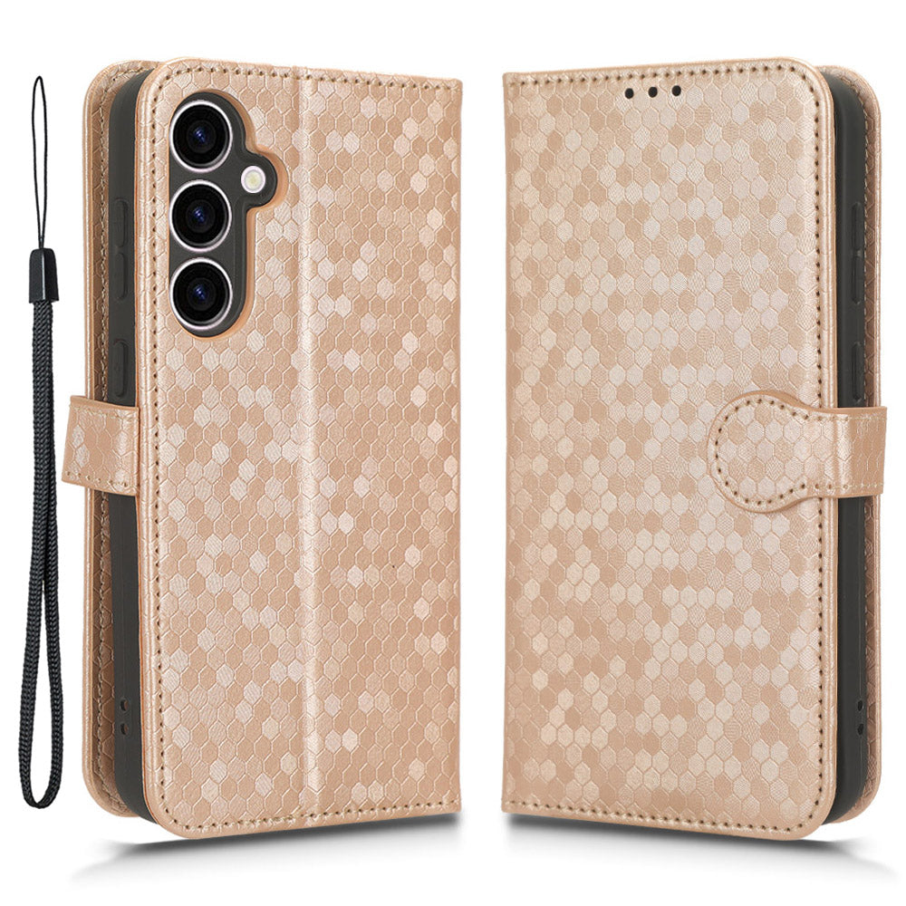 For Samsung Galaxy S23 FE Phone Wallet Case Dot Imprinted Stand PU Leather Cover