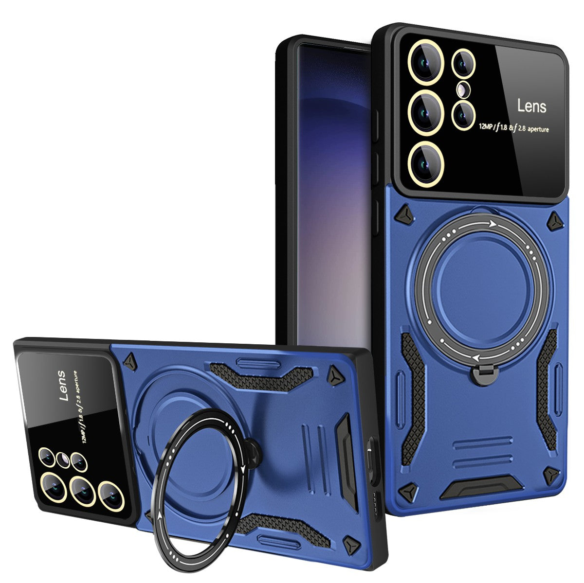For Samsung Galaxy S23 Ultra PC TPU Back Case Compatible with MagSafe Ring Kickstand Phone Cover
