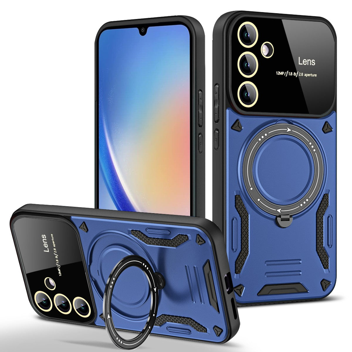 Kickstand Phone Case for Samsung Galaxy A34 5G PC TPU Protective Cover Compatible with MagSafe