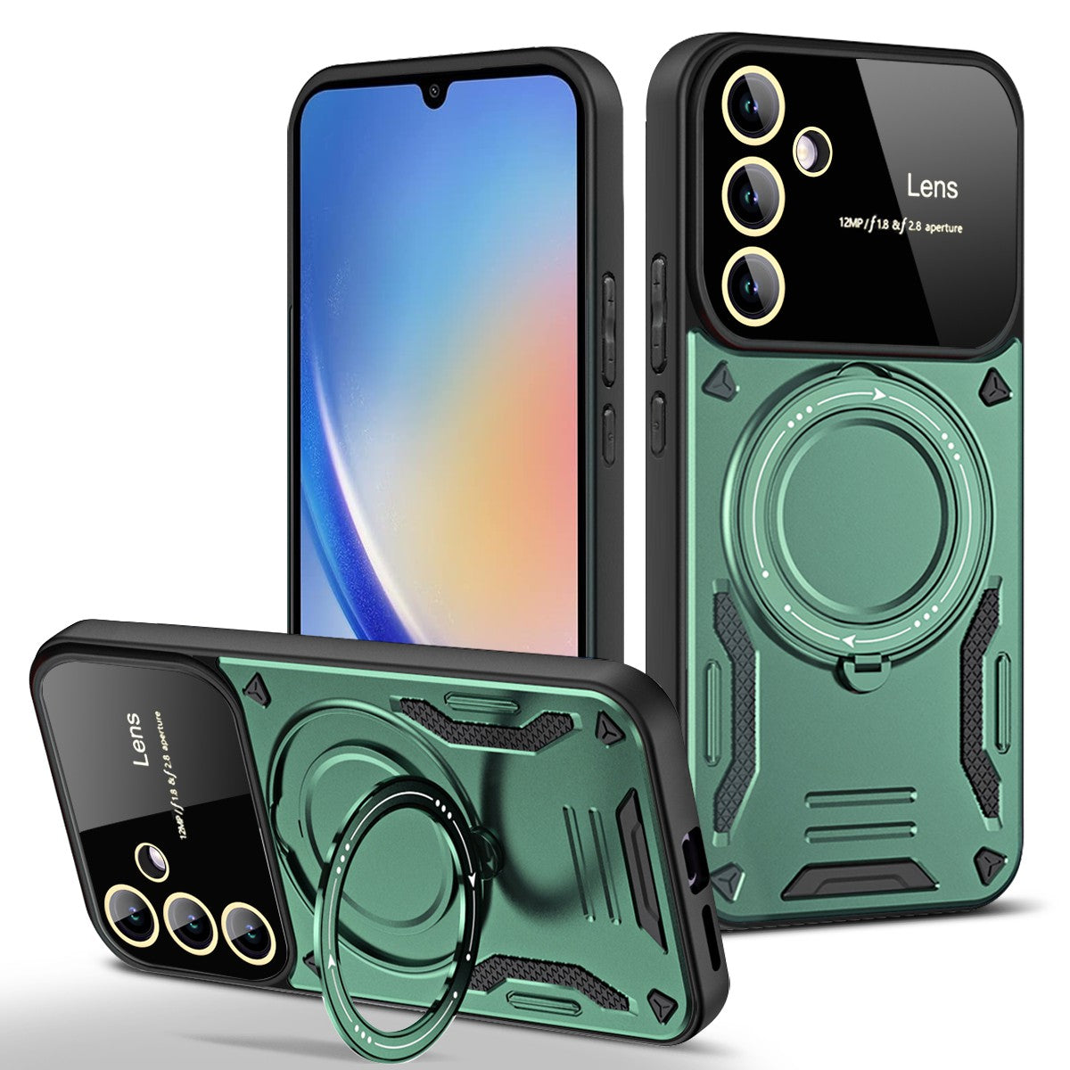 Kickstand Phone Case for Samsung Galaxy A34 5G PC TPU Protective Cover Compatible with MagSafe