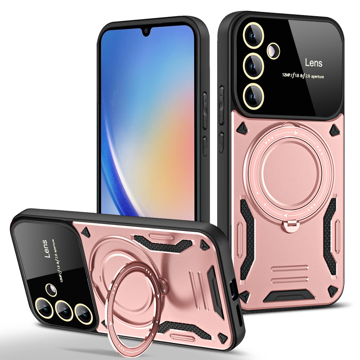 Kickstand Phone Case for Samsung Galaxy A34 5G PC TPU Protective Cover Compatible with MagSafe