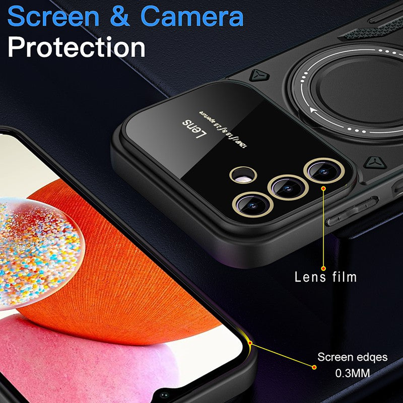For Samsung Galaxy A14 4G Anti-drop Phone Case PC TPU Ring Kickstand Cover Compatible with MagSafe