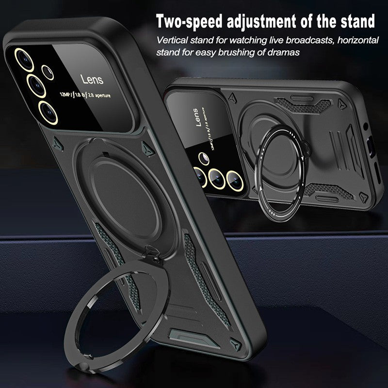 For Samsung Galaxy A14 4G Anti-drop Phone Case PC TPU Ring Kickstand Cover Compatible with MagSafe