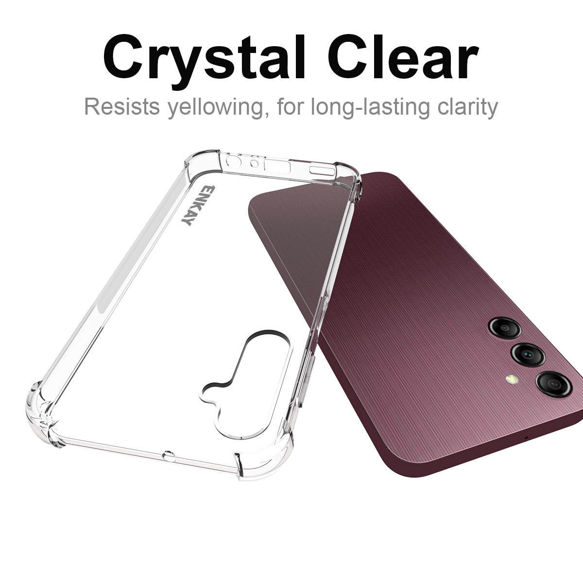 ENKAY HAT PRINCE TPU Cover for Samsung Galaxy A25 5G , Transparent Phone Case with High Aluminium-silicon Glass Screen Film