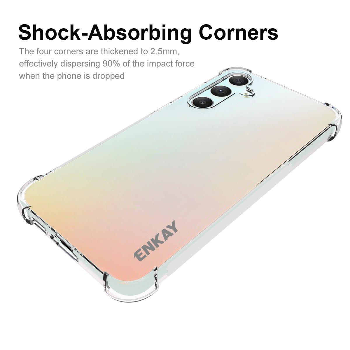 ENKAY HAT PRINCE For Samsung Galaxy S23 FE TPU Case Anti-slip Clear Phone Cover with High Aluminium-silicon Glass Screen Film