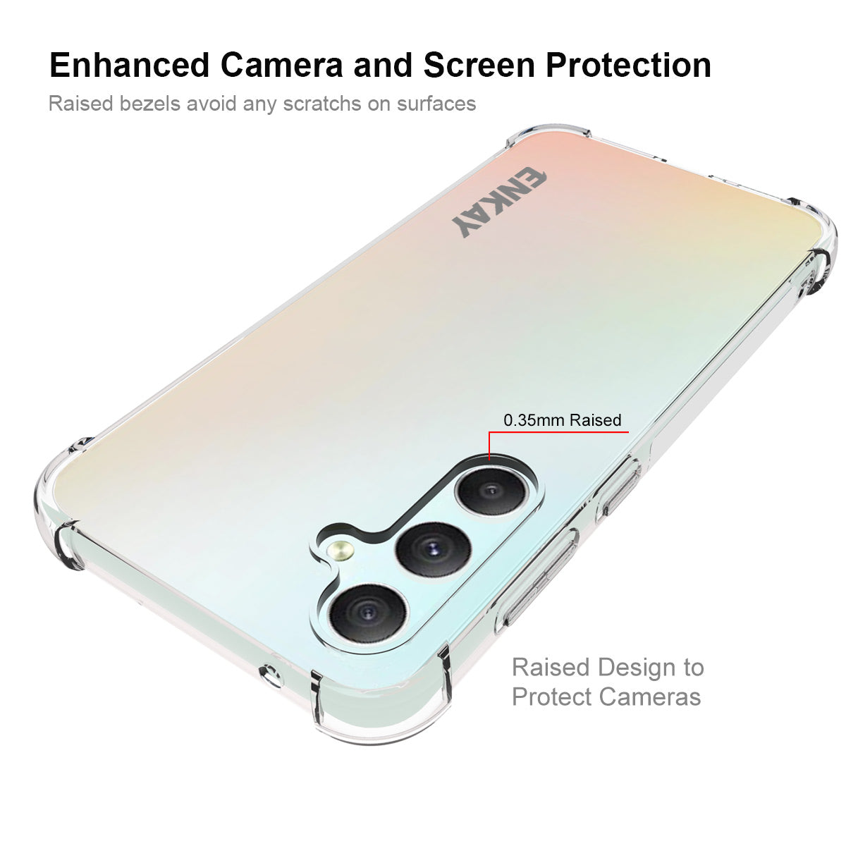 ENKAY HAT PRINCE For Samsung Galaxy S23 FE TPU Case Anti-slip Clear Phone Cover with High Aluminium-silicon Glass Screen Film
