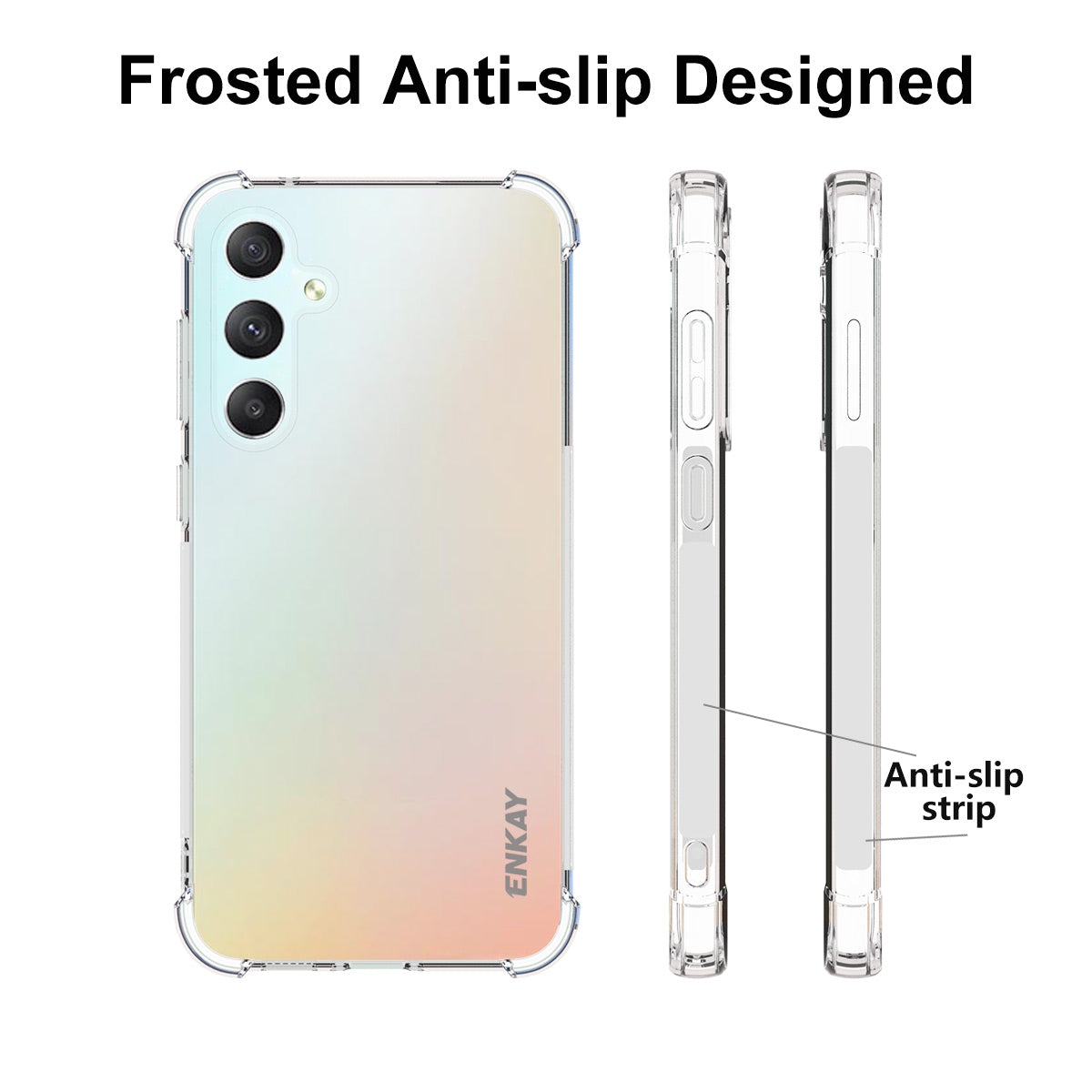 ENKAY HAT PRINCE For Samsung Galaxy S23 FE TPU Case Anti-slip Clear Phone Cover with High Aluminium-silicon Glass Screen Film