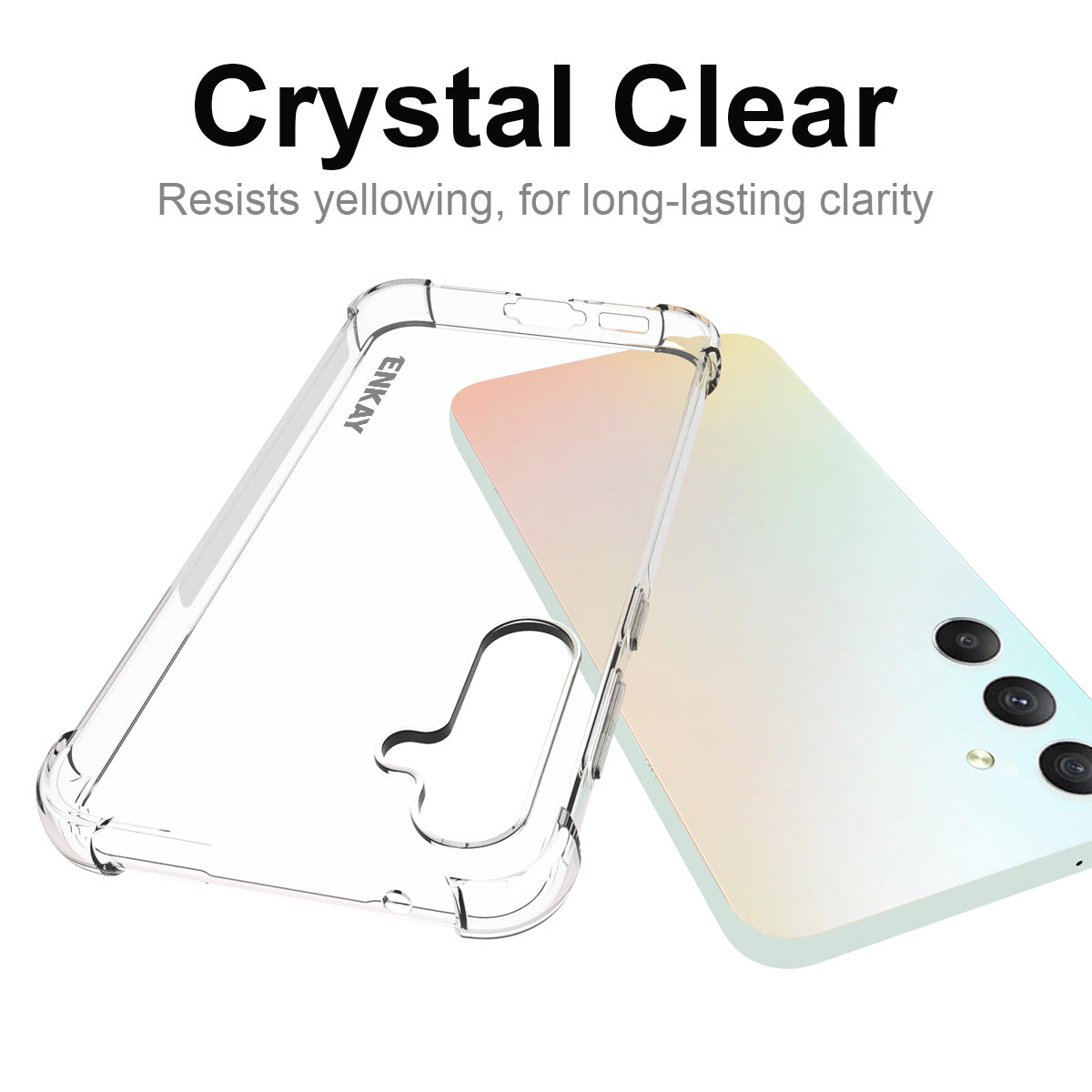 ENKAY HAT PRINCE For Samsung Galaxy S23 FE TPU Case Anti-slip Clear Phone Cover with High Aluminium-silicon Glass Screen Film