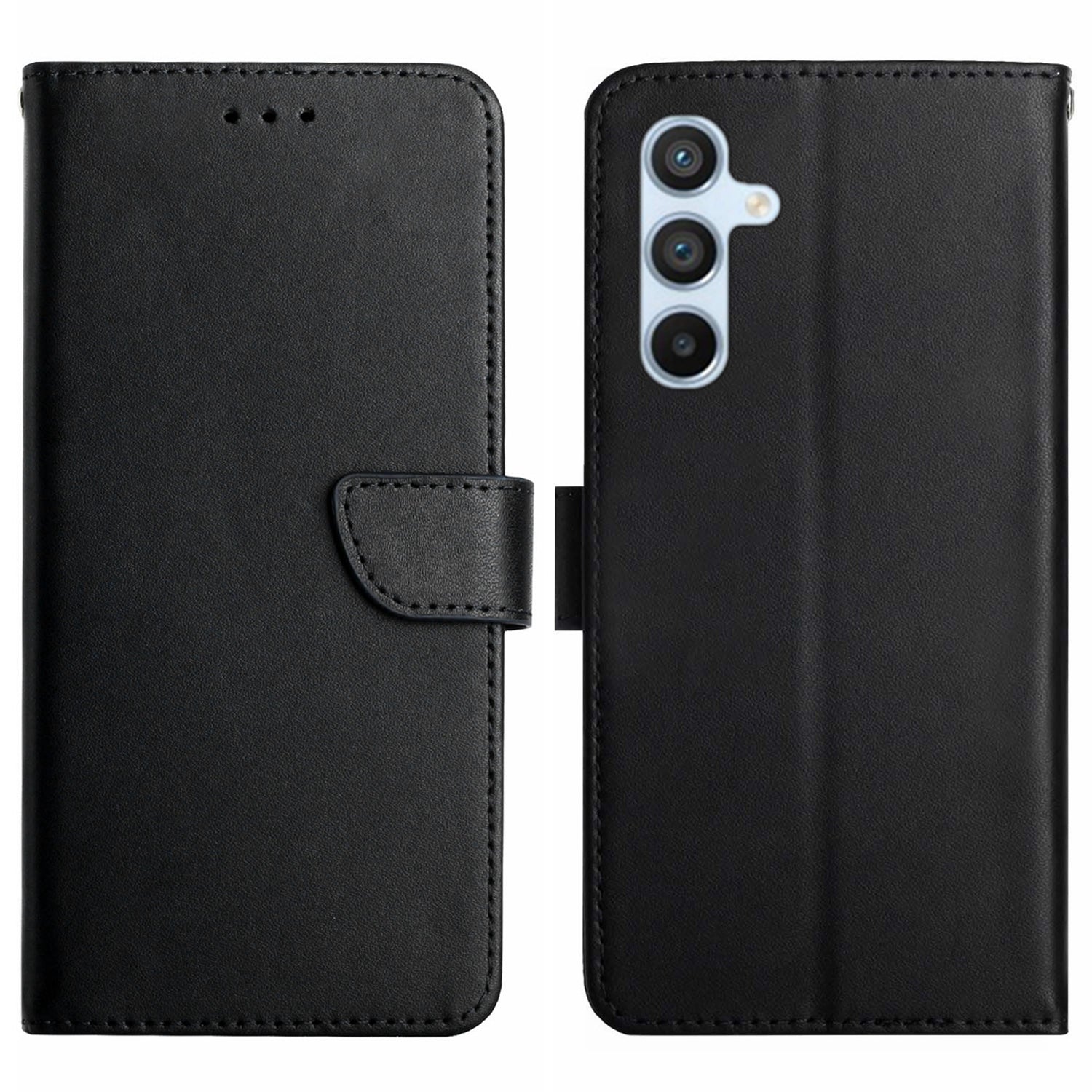 HT02 For Samsung Galaxy F34 5G M34 5G Wallet Smartphone Case Stand Magnetic Genuine Cow Leather Cover