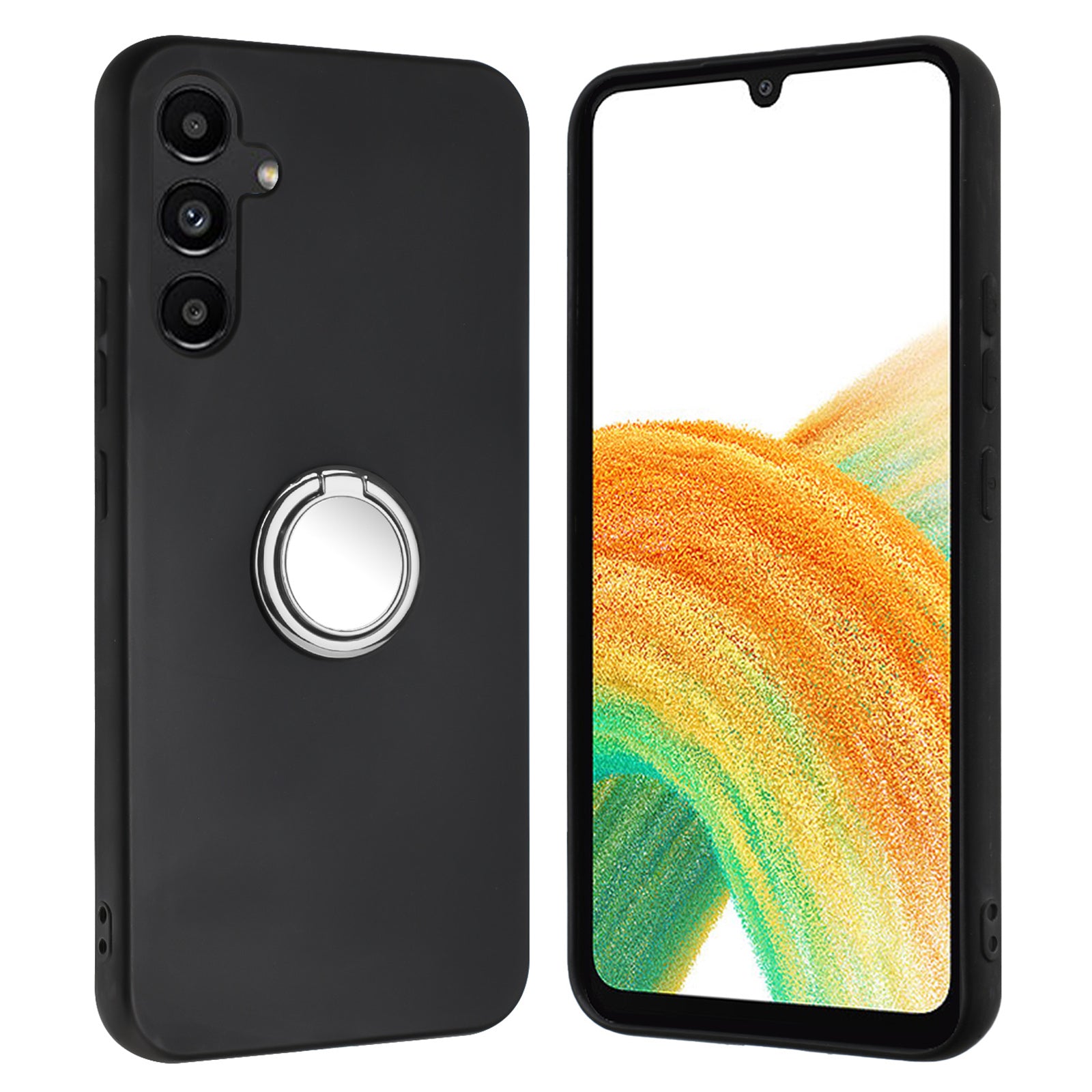 For Samsung Galaxy F34 5G M34 5G Anti-scratch Matte TPU Case Protective Phone Cover with Ring Kickstand