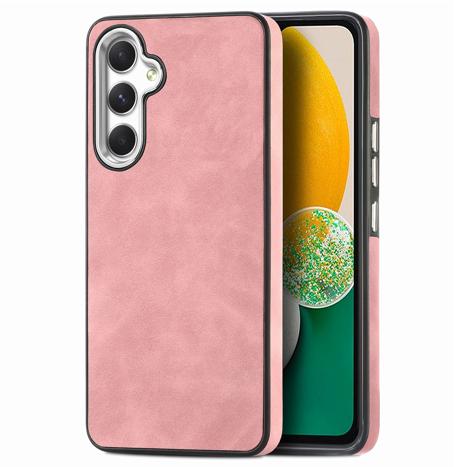 For Samsung Galaxy A13 5G PU Leather TPU Phone Case Electroplating Camera Frame Skin-touch Cover