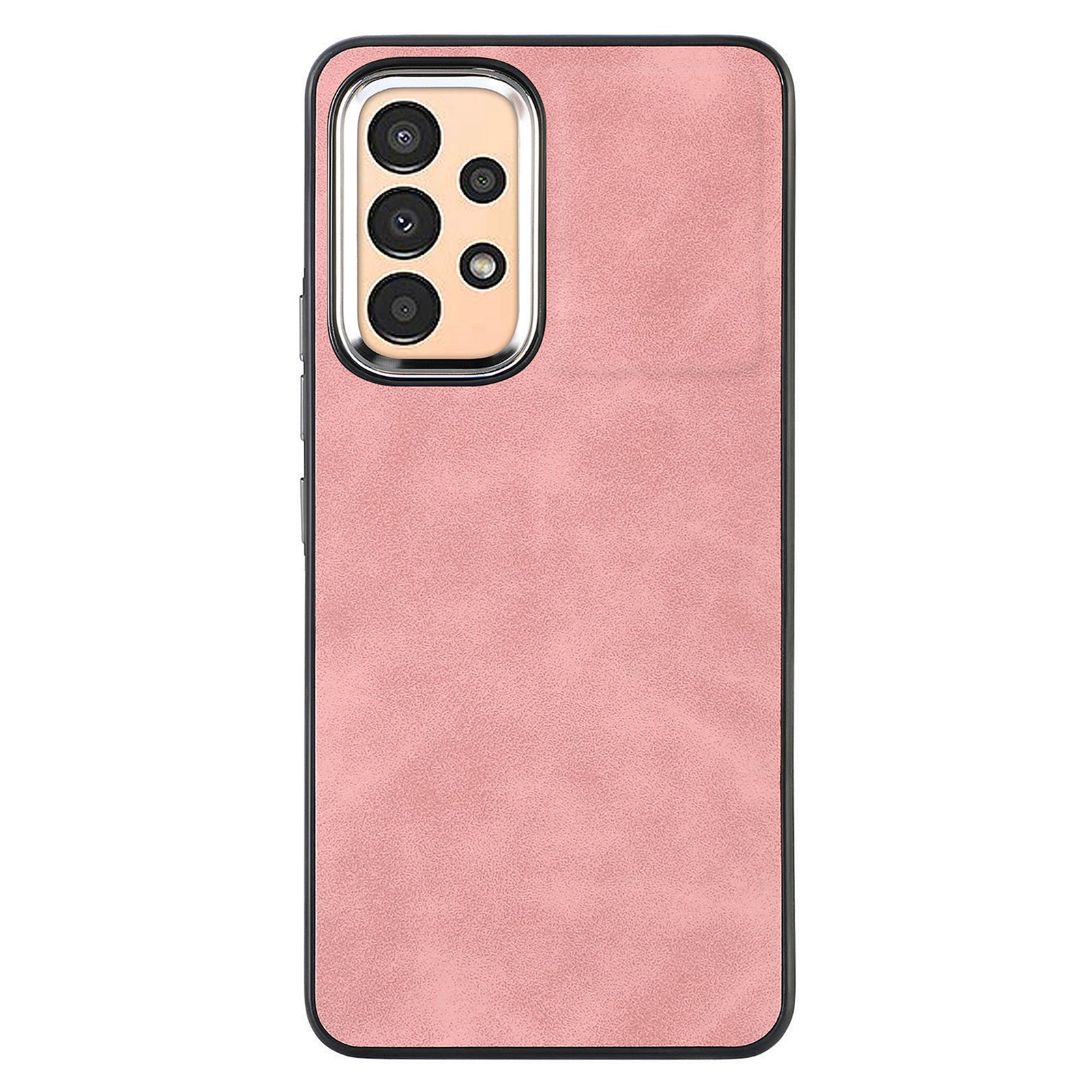 For Samsung Galaxy A13 4G PU Leather TPU Skin-touch Case Electroplating Camera Frame Phone Cover