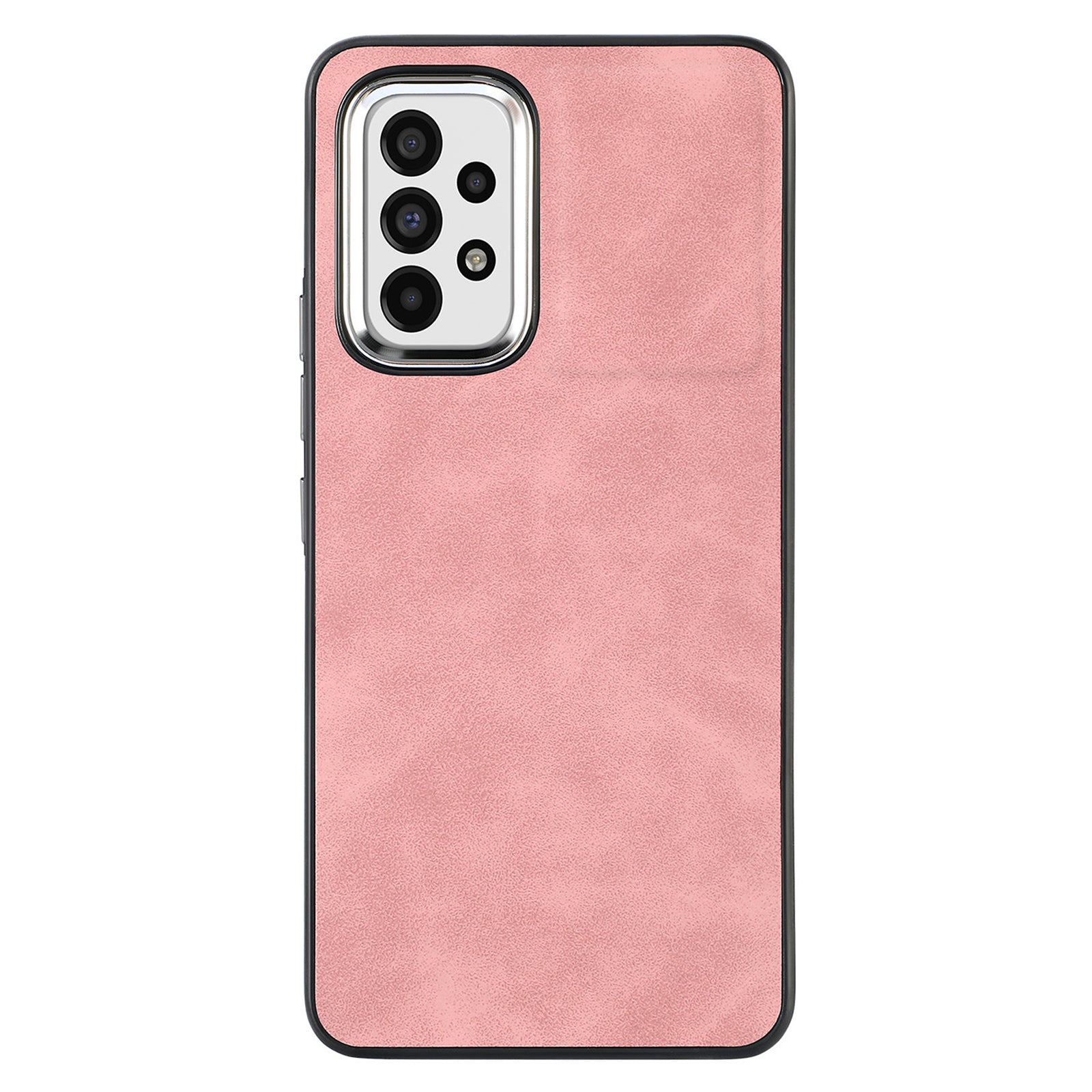 For Samsung Galaxy A32 5G Non-Slip Grip Phone Case Electroplating Camera Frame PU Leather Coated TPU Skin-touch Cover