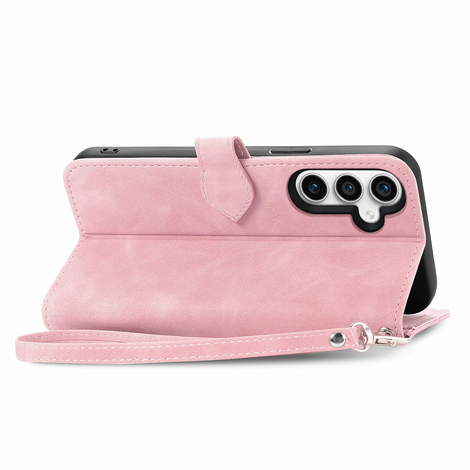 For Samsung Galaxy S23 FE Wallet Stand Zipper Pocket Phone Leather Case Flower Imprinted Phone Cover