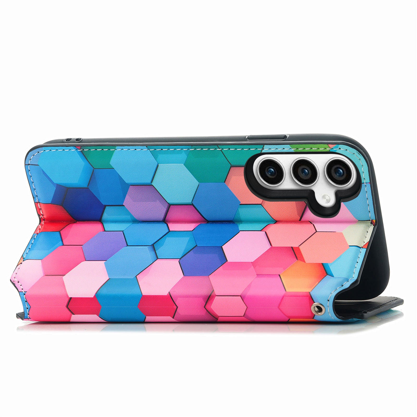 CASENEO 001 Series for Samsung Galaxy S23 FE PU Leather Pattern Case RFID Blocking Wallet Stand Phone Cover