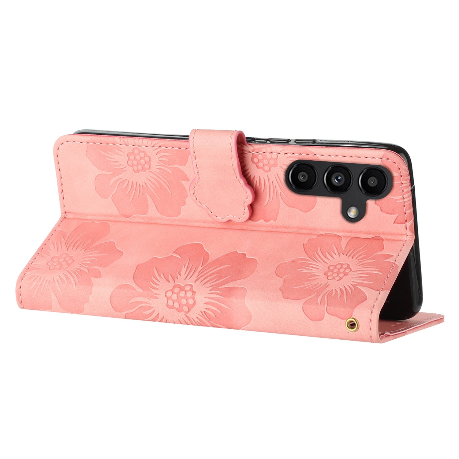 For Samsung Galaxy A25 5G Flowers Imprinted Flip Stand Case PU Leather Wallet Phone Cover