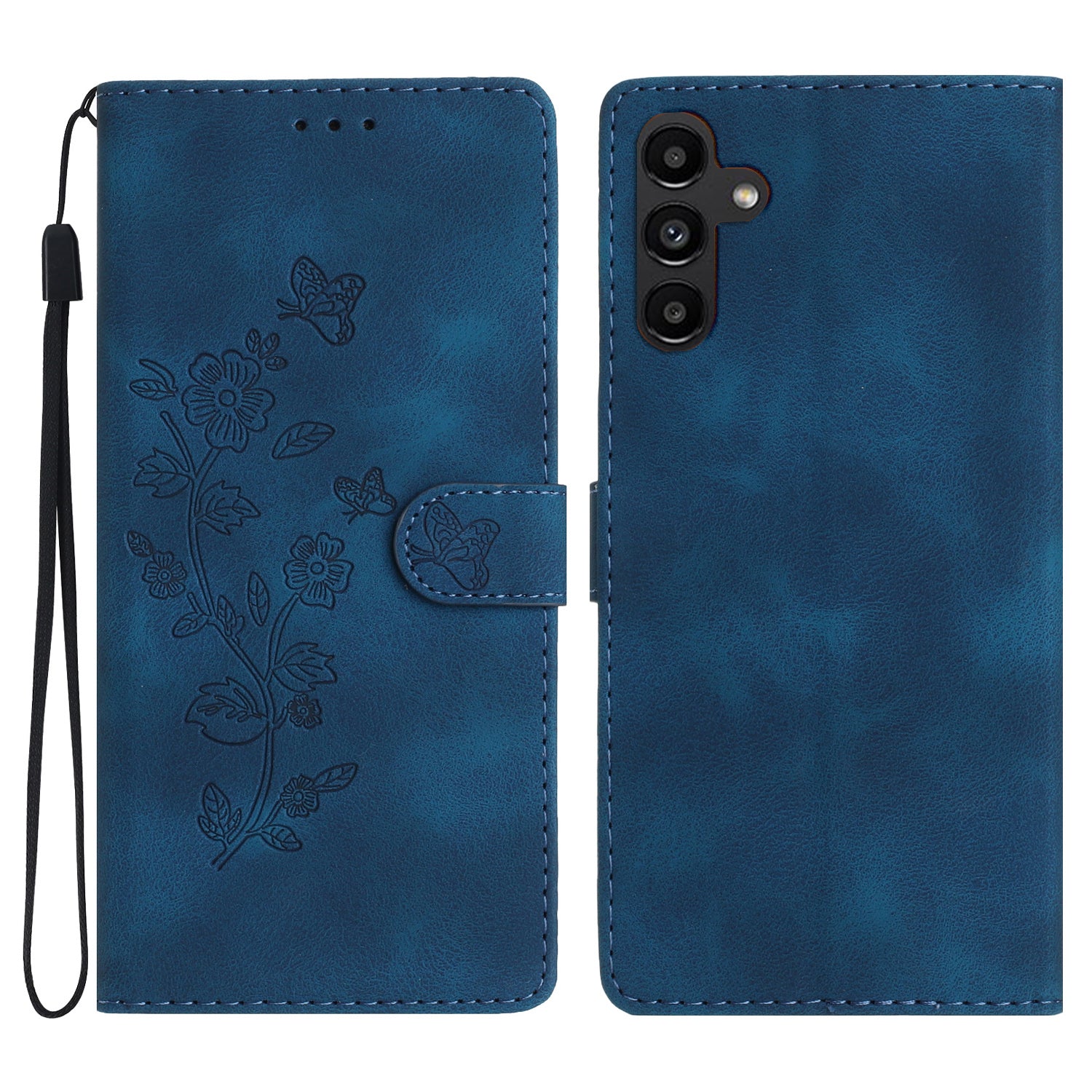 PU Leather Phone Cover For Samsung Galaxy A25 5G Magnetic Phone Case Imprinted Flower Wallet Stand Shell