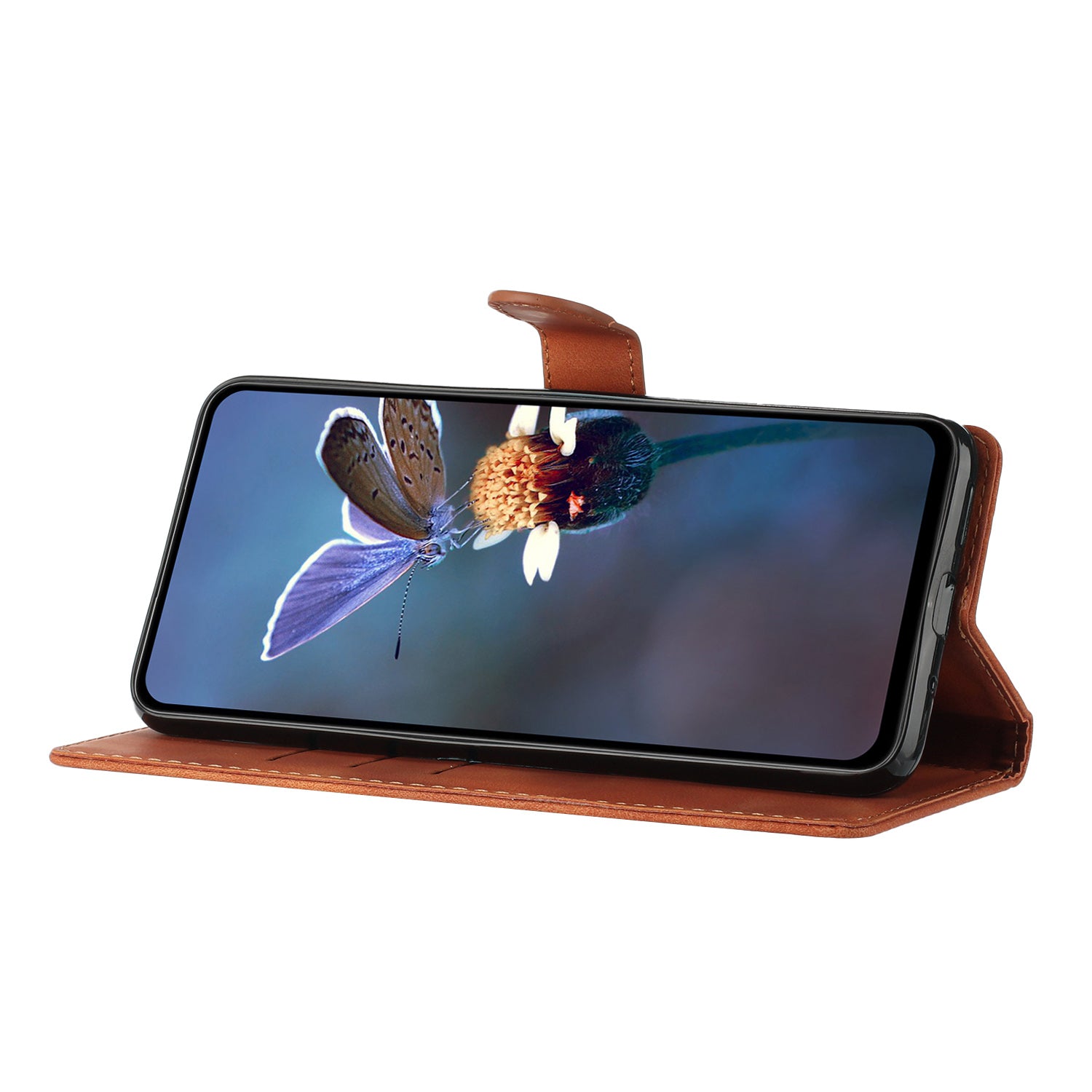 PU Leather Phone Cover For Samsung Galaxy A25 5G Magnetic Phone Case Imprinted Flower Wallet Stand Shell