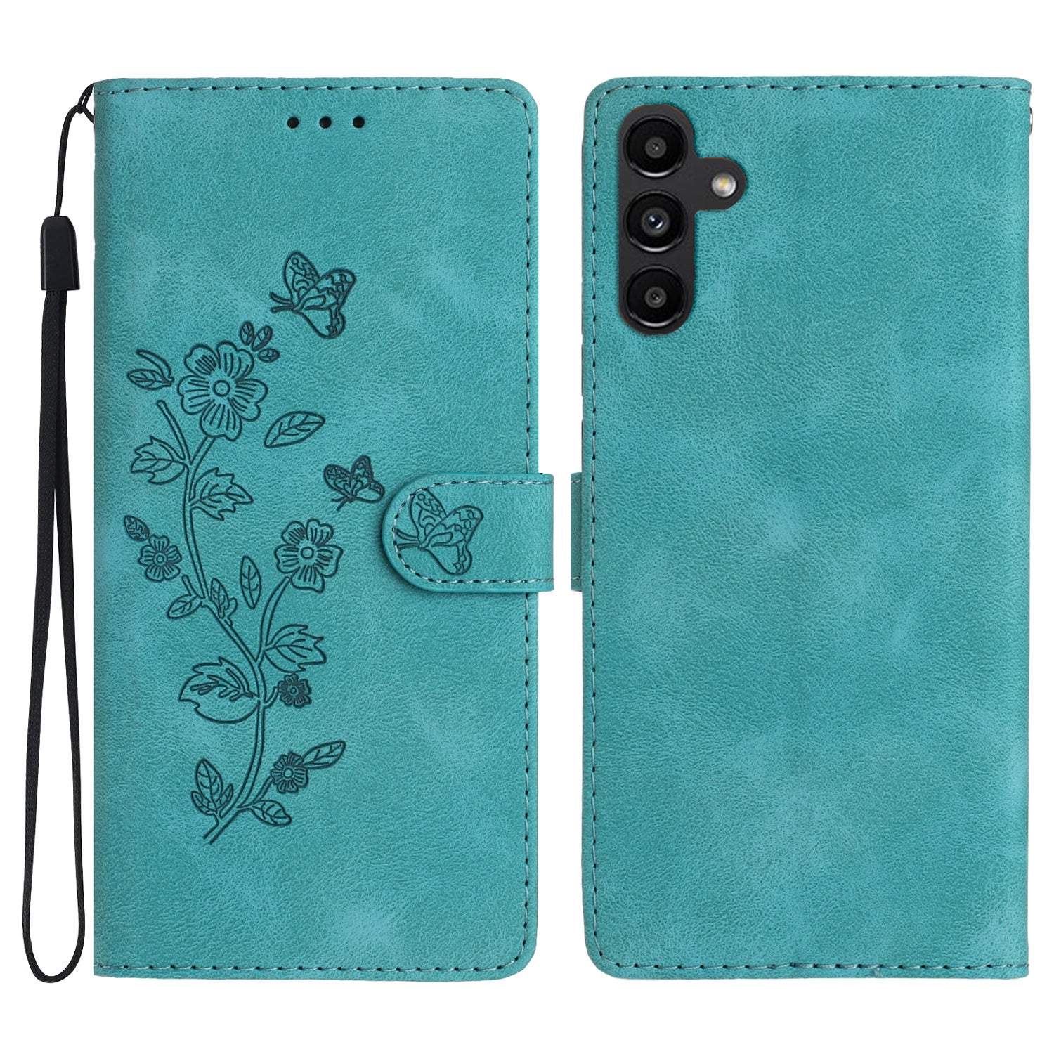 PU Leather Phone Cover For Samsung Galaxy A25 5G Magnetic Phone Case Imprinted Flower Wallet Stand Shell