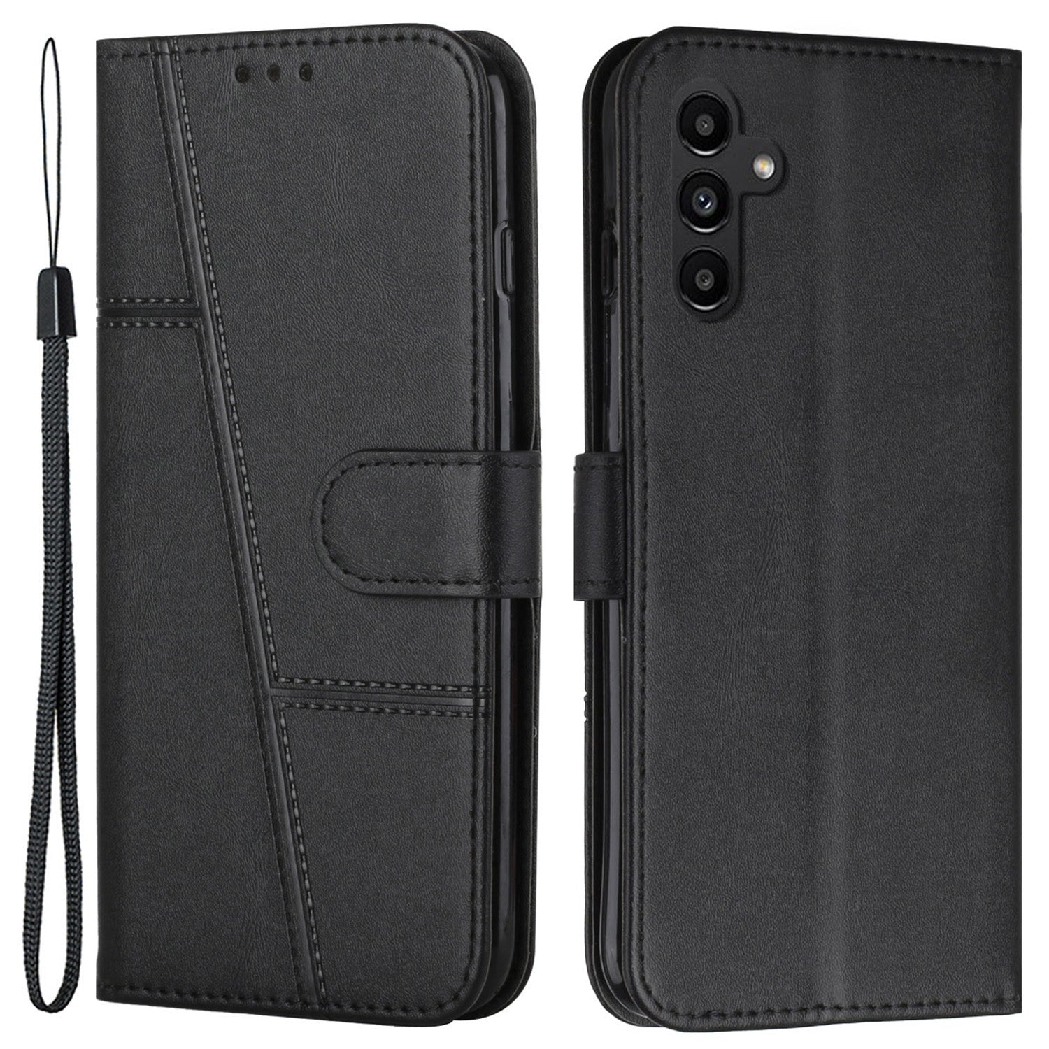 Wallet Phone Case for Samsung Galaxy A24 4G A25 5G PU Leather Calf Texture Stand Cover