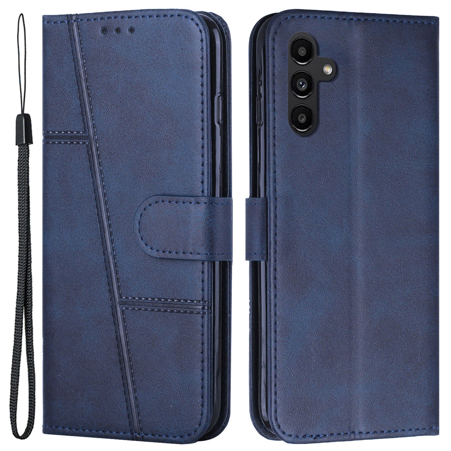 Wallet Phone Case for Samsung Galaxy A24 4G A25 5G PU Leather Calf Texture Stand Cover
