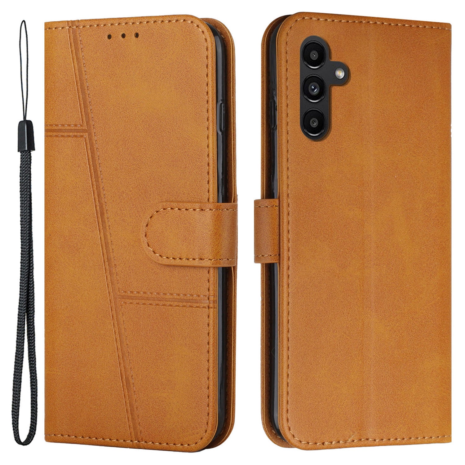 Wallet Phone Case for Samsung Galaxy A24 4G A25 5G PU Leather Calf Texture Stand Cover