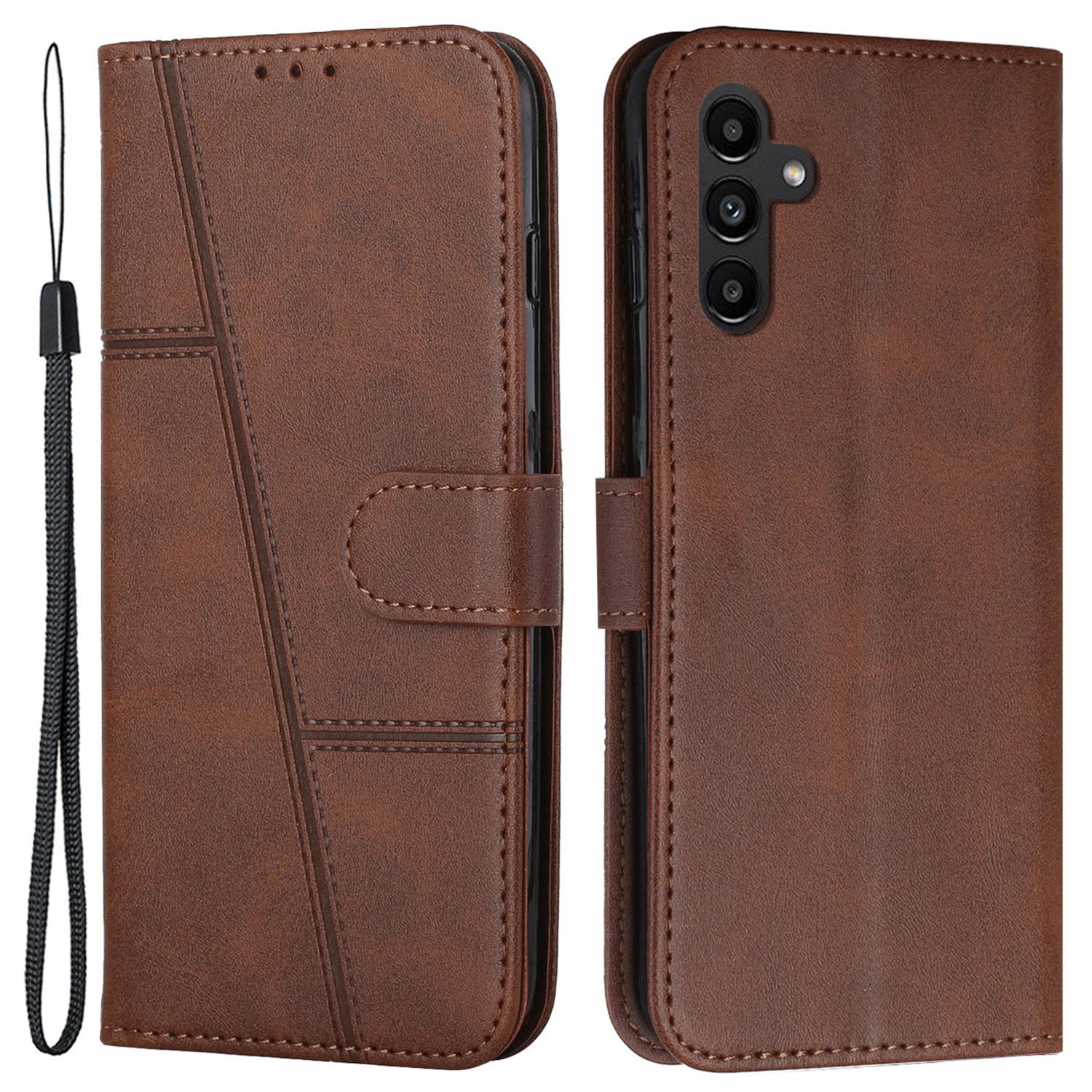 Wallet Phone Case for Samsung Galaxy A24 4G A25 5G PU Leather Calf Texture Stand Cover