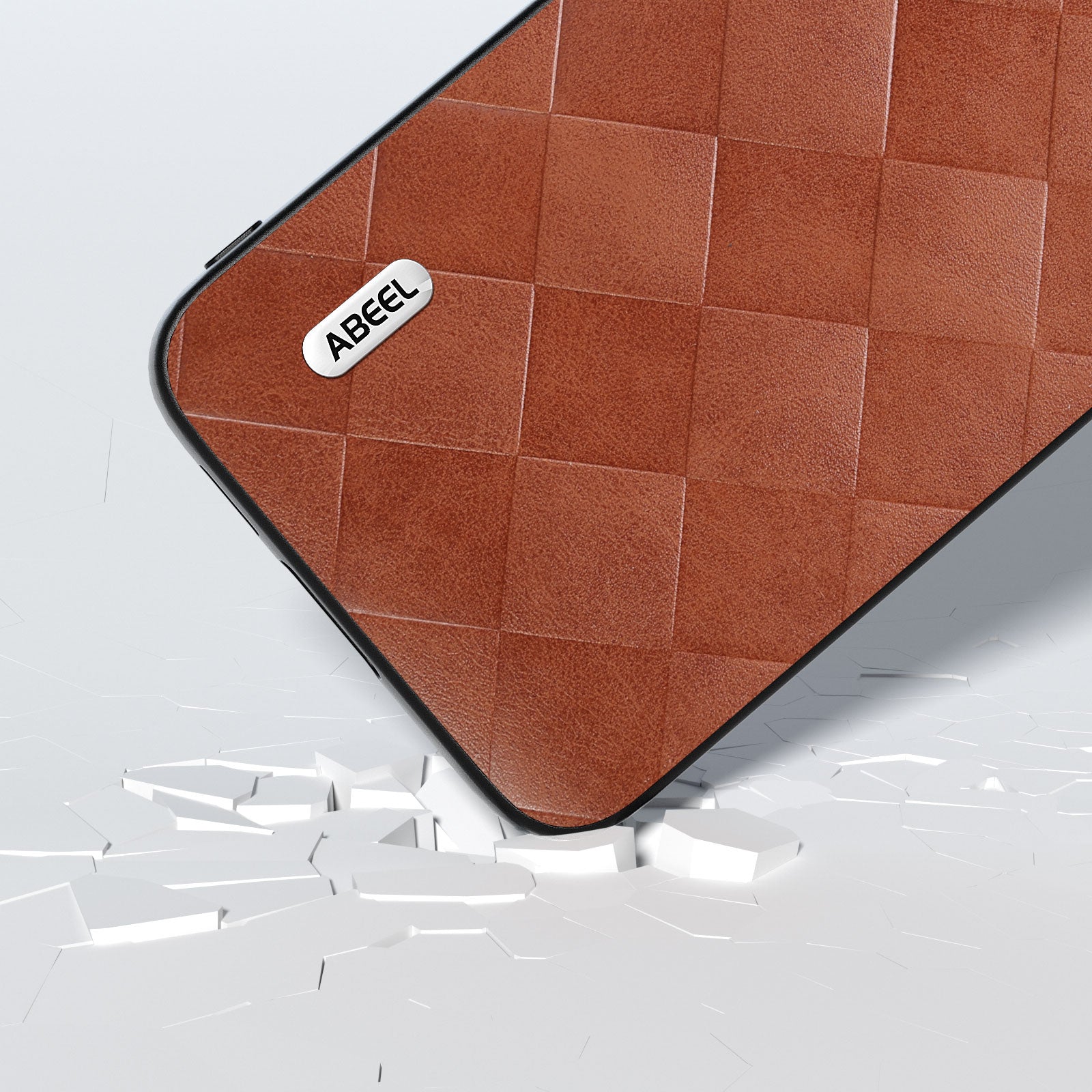 ABEEL For Samsung Galaxy S23 FE Grid Texture Anti-drop Case PU Leather Coated PC TPU Phone Cover