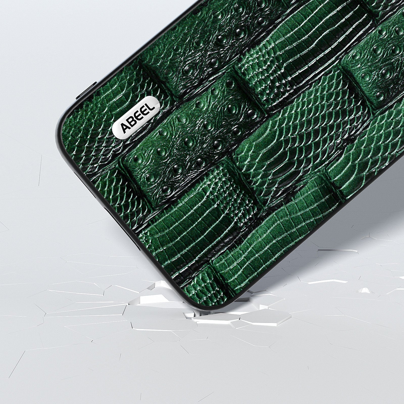 ABEEL For Samsung Galaxy S23 FE Mahjong Texture Anti-scratch Case Genuine Cow Leather PC TPU Cellphone Cover