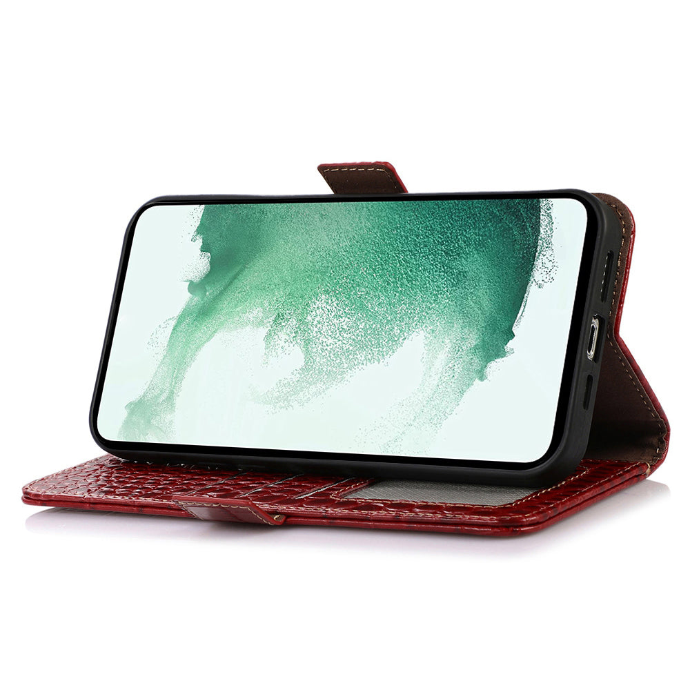 For Samsung Galaxy F34 5G M34 5G Genuine Cow Leather Anti-drop Phone Case RFID Blocking Wallet Stand Cover