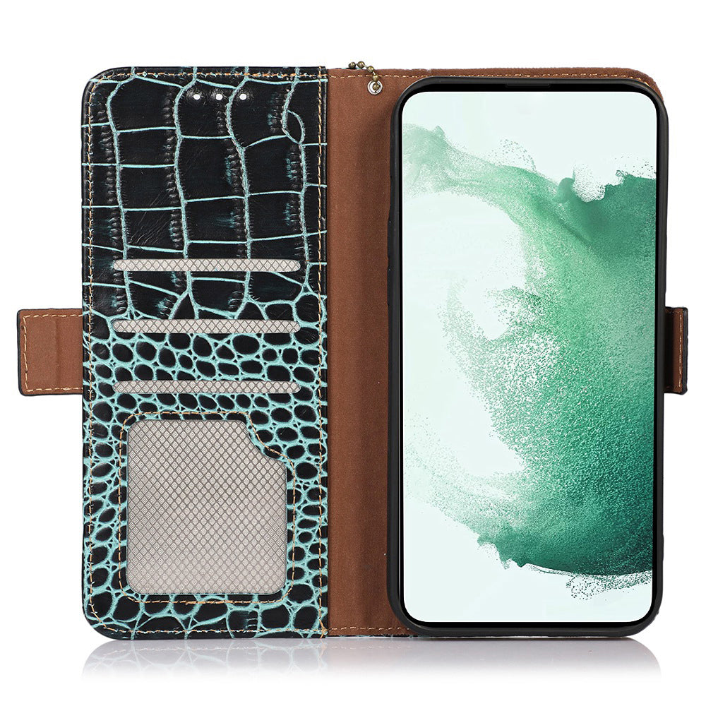 For Samsung Galaxy F34 5G M34 5G Genuine Cow Leather Anti-drop Phone Case RFID Blocking Wallet Stand Cover