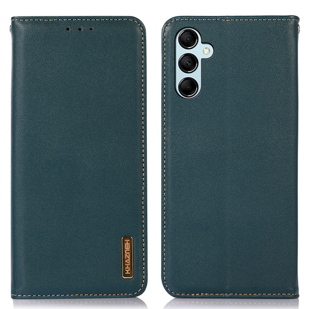 KHAZNEH For Samsung Galaxy F34 5G M34 5G Genuine Cow Leather Stand Cover RFID Blocking Wallet Phone Case