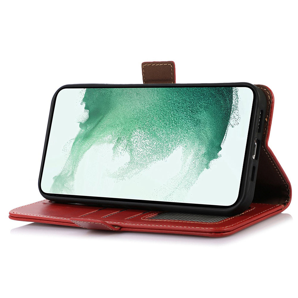 For Samsung Galaxy F34 5G M34 5G RFID Blocking Wallet Stand Cover Genuine Cow Leather Shockproof Phone Case
