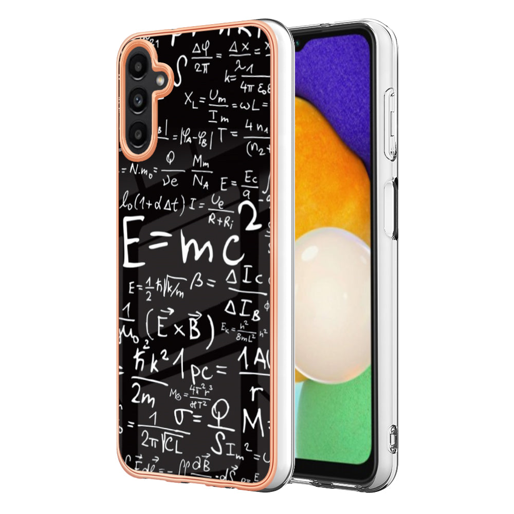 YB IMD Series-19 Style D For Samsung Galaxy A13 5G Pattern Printed Back Cover 2.0mm TPU Electroplating IMD Phone Case