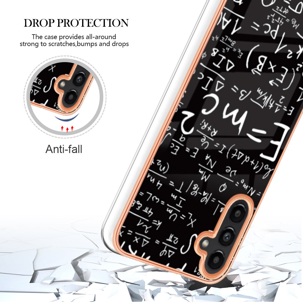 YB IMD Series-19 Style D For Samsung Galaxy A13 5G Pattern Printed Back Cover 2.0mm TPU Electroplating IMD Phone Case