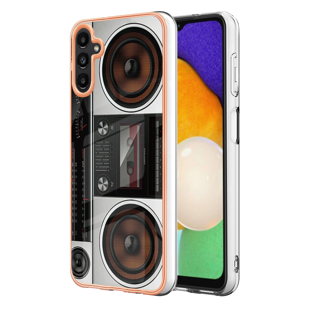 YB IMD Series-19 Style D For Samsung Galaxy A13 5G Pattern Printed Back Cover 2.0mm TPU Electroplating IMD Phone Case