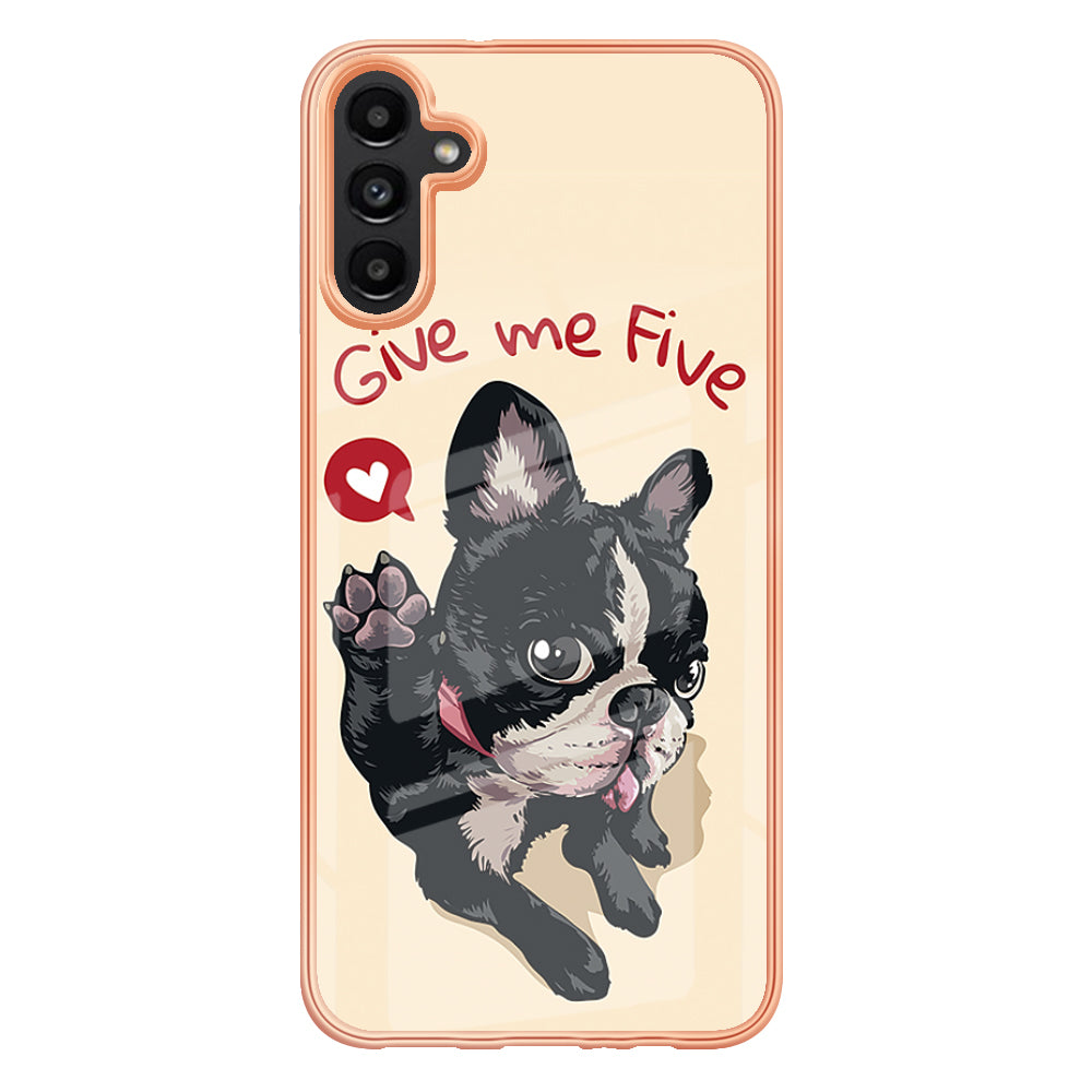 YB IMD Series-19 Style D For Samsung Galaxy A13 5G Pattern Printed Back Cover 2.0mm TPU Electroplating IMD Phone Case