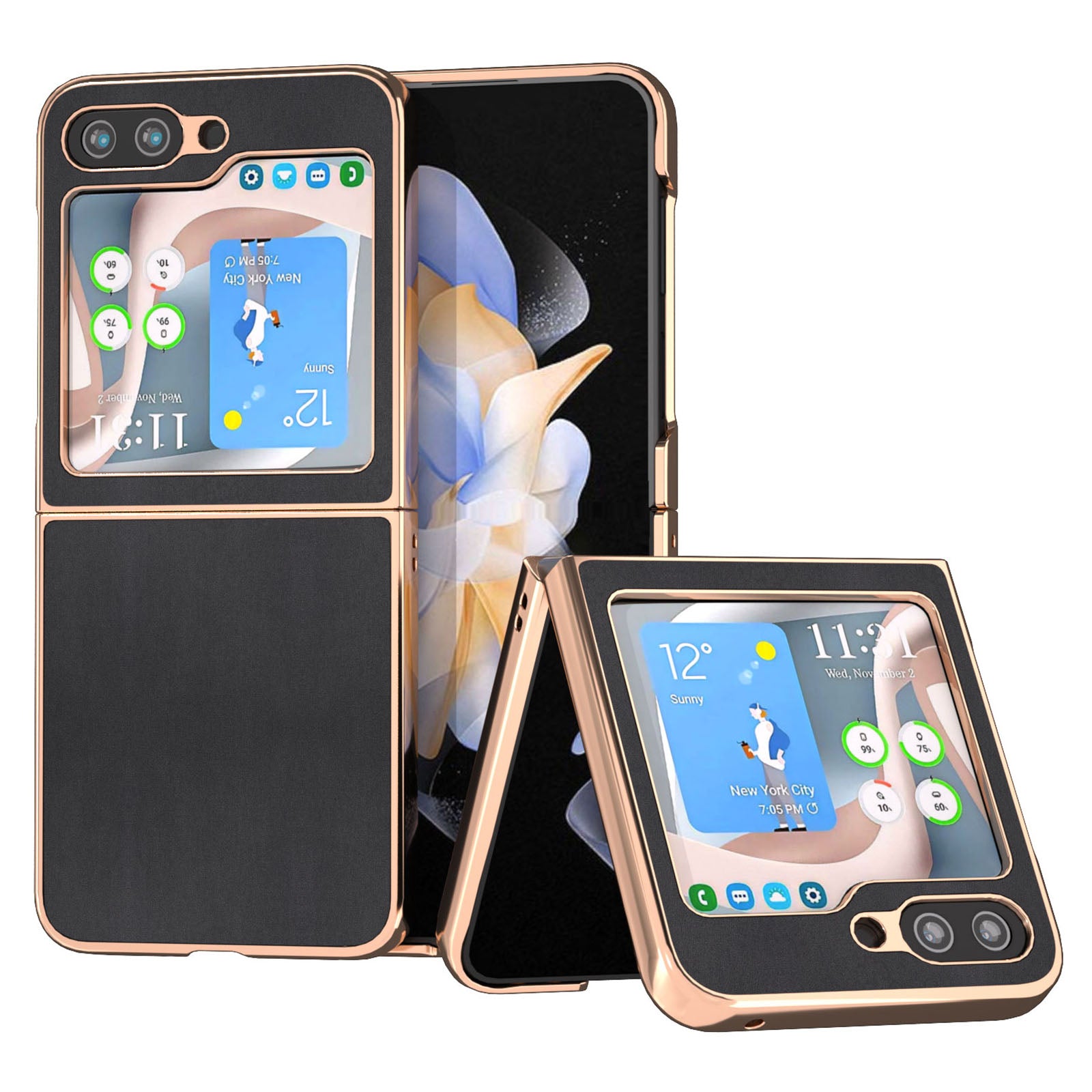 Nappa Texture Case for Samsung Galaxy Z Flip5 5G Genuine Cow Leather Coated PC Electroplating Phone Cover