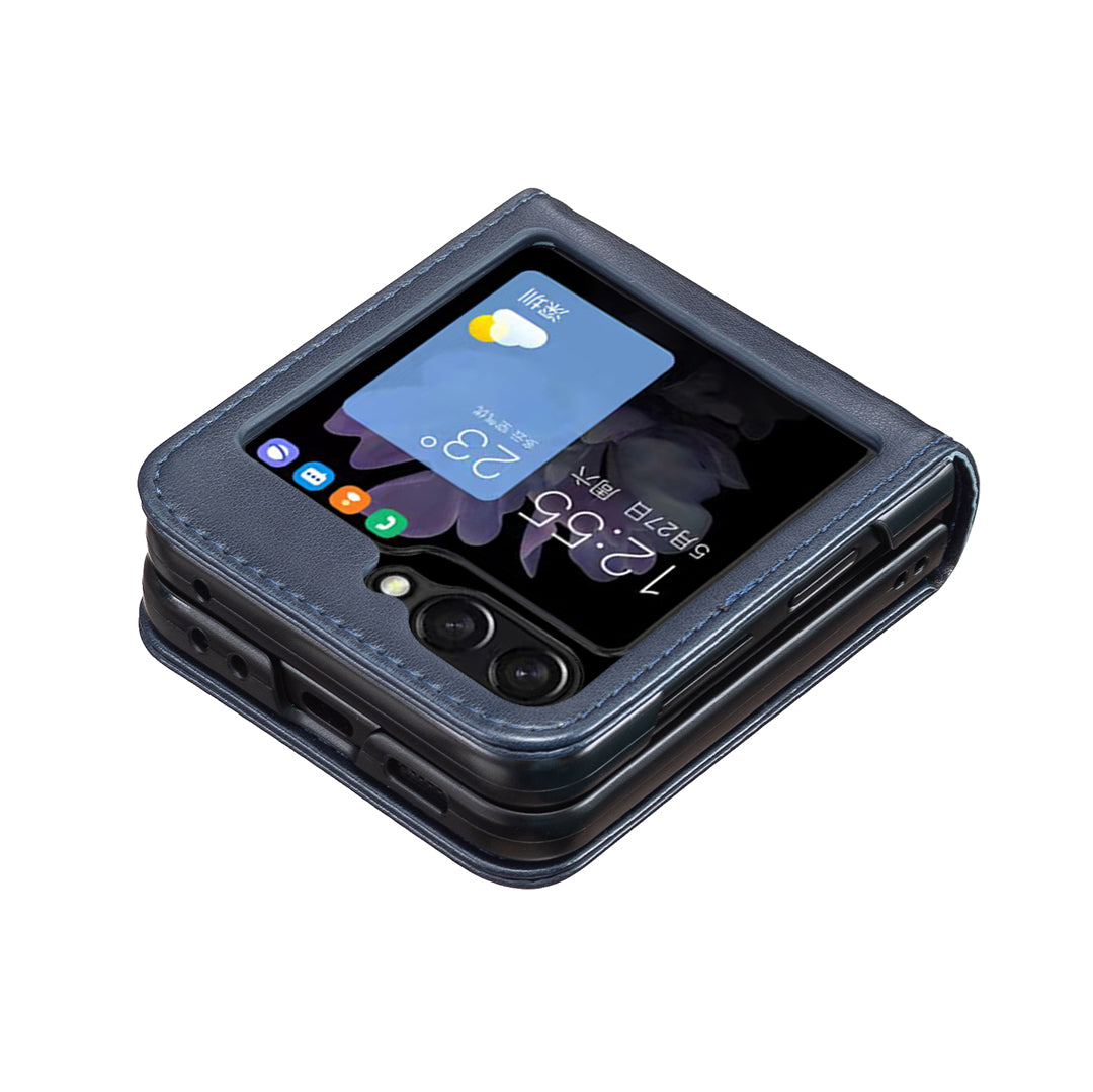 For Samsung Galaxy Z Flip5 5G PU Leather PC Phone Case Butterfly Pattern Imprinted Shockproof Cover