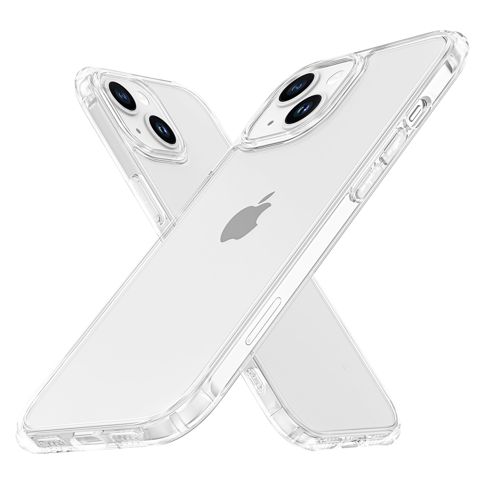 LEEU DESIGN For iPhone 15 Plus 6D Stereo Sound Holes Phone Case Clear Tempered Glass TPU Protective Cover
