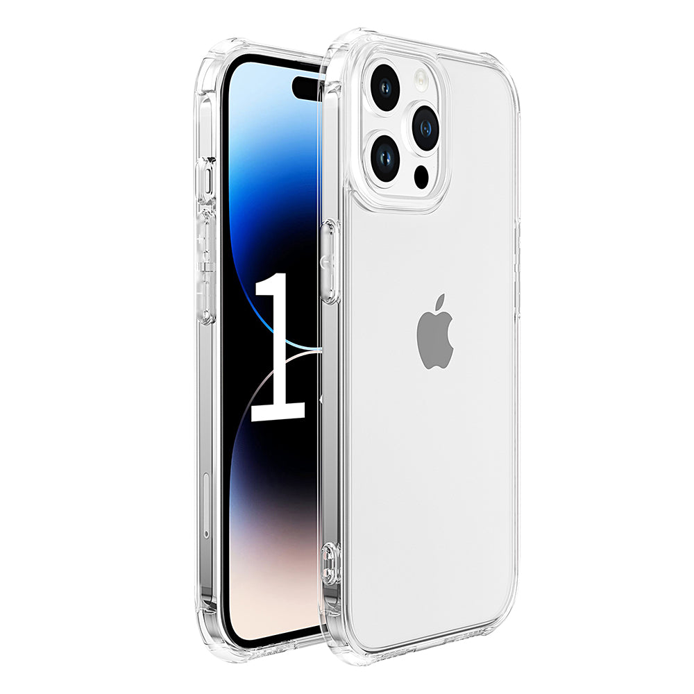 LEEU DESIGN For iPhone 15 Pro Max Transparent Cover Tempered Glass Back TPU Phone Case with 6D Stereo Sound Holes