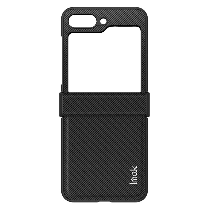 IMAK Ruiyi Series for Samsung Galaxy Z Flip5 5G Phone Cover Carbon Fiber Texture PC + PU Leather Phone Case