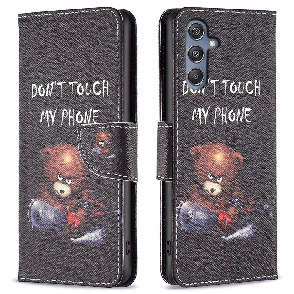 For Samsung Galaxy F34 5G M34 5G PU Leather Pattern Printing Phone Case Wallet Stand Anti-drop Cover