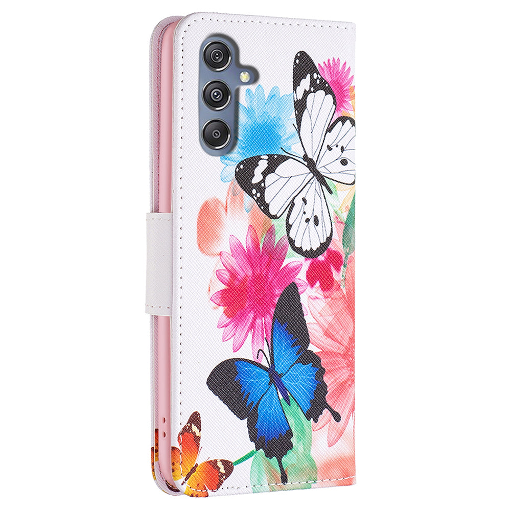 For Samsung Galaxy F34 5G M34 5G PU Leather Pattern Printing Phone Case Wallet Stand Anti-drop Cover
